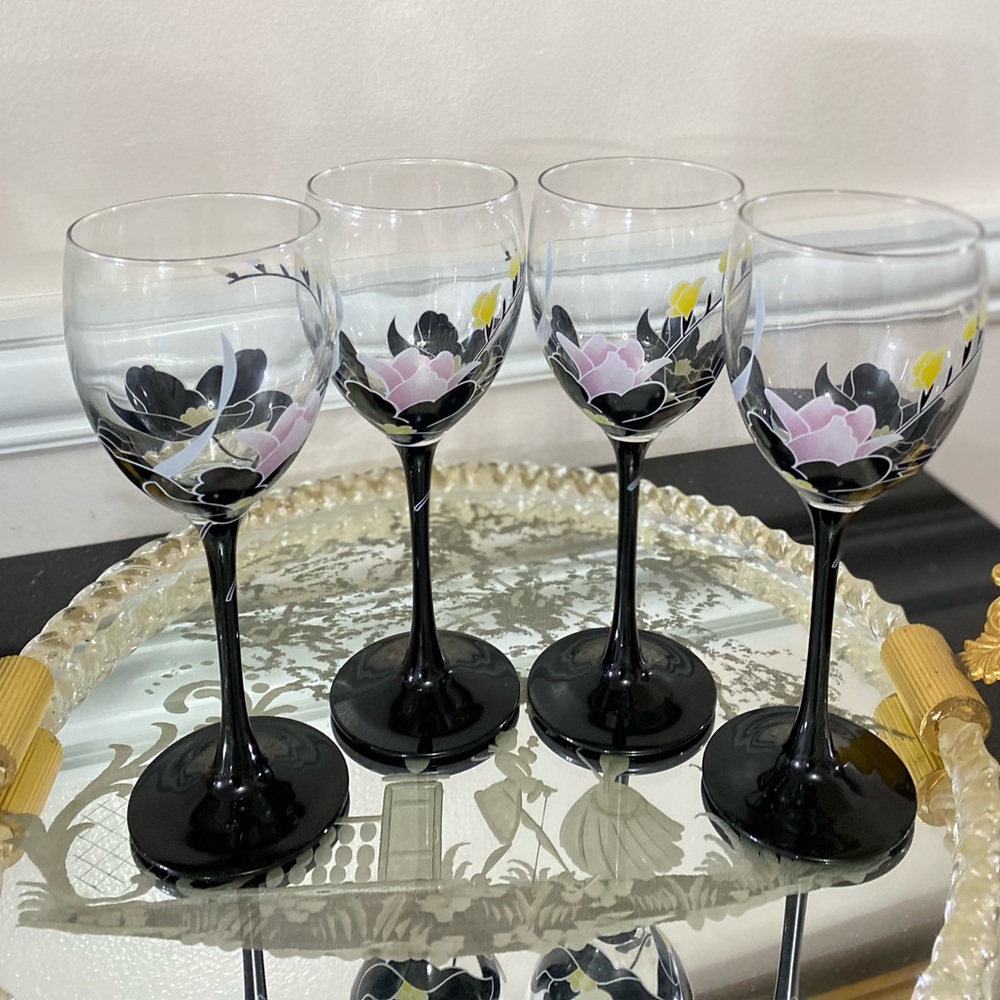 Luminarc Domino Anais Wine Glass Black Stem